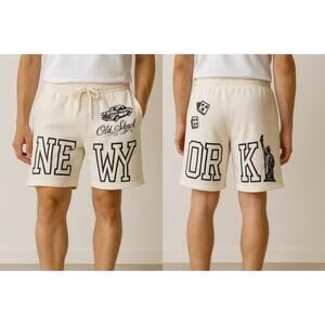 Spirit Jersey New York Old Skool Cream Shorts Size M Unisex NWT — Unique Design